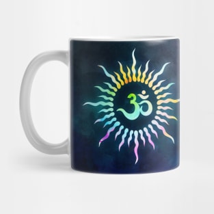 Blue Om rays Mug